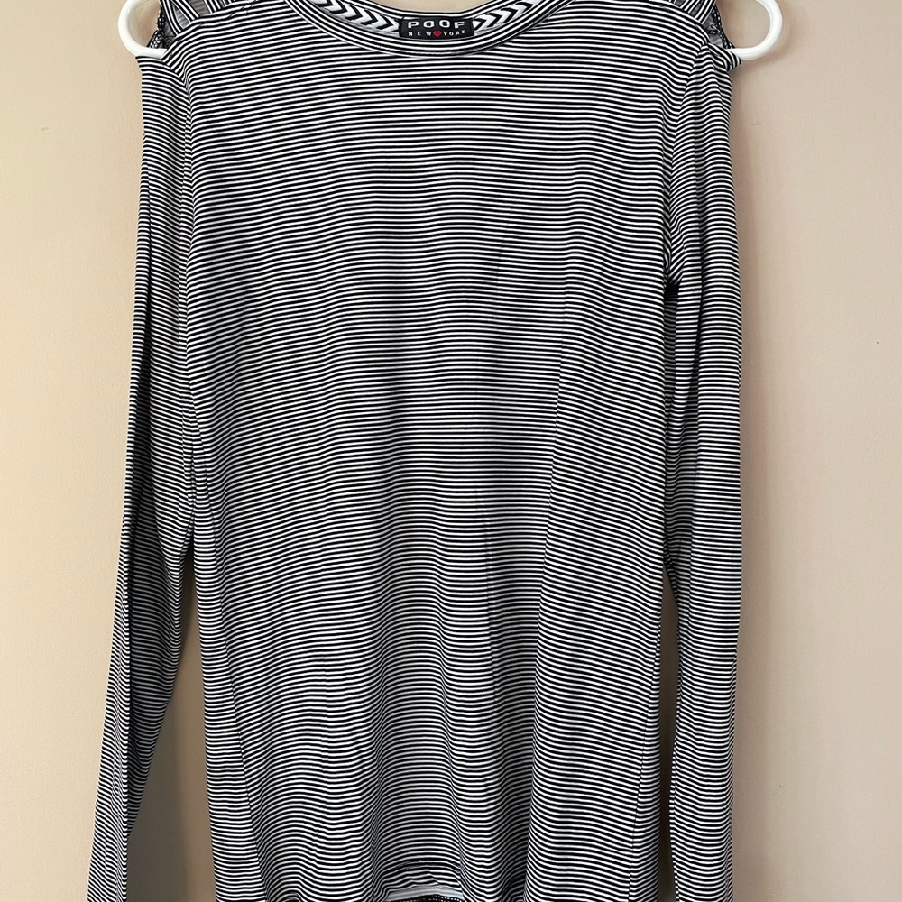 Womens Poof New York Long Sleeve Striped Top